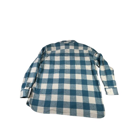 Levi's Flannel Button Up Shirt Teal Plaid Men's XL Soft Cotton Casual Workwear - Picture 8 of 8